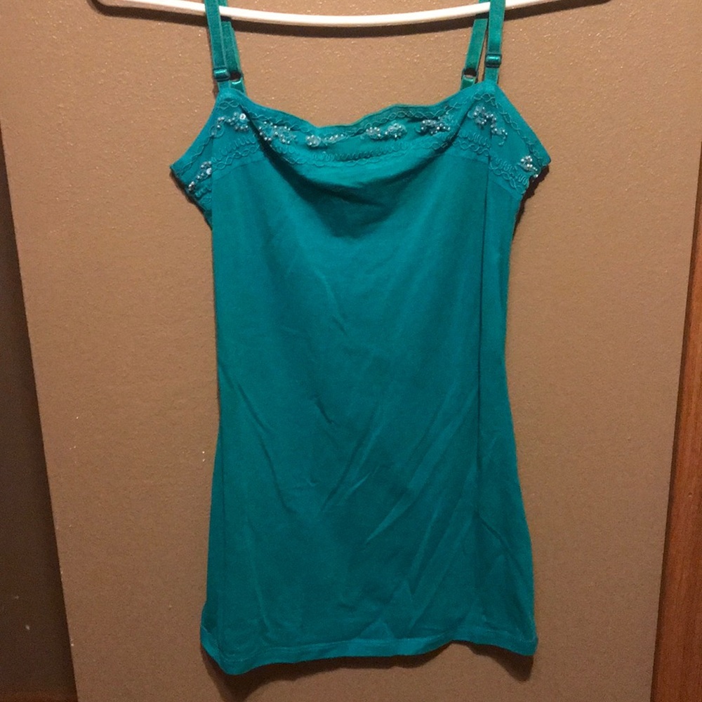 Teal Beaded Tank